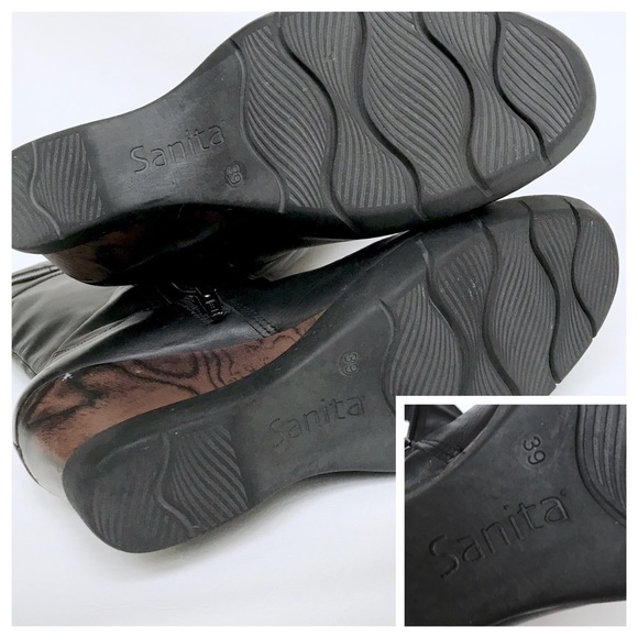Sanita | Mallory | Black Leather Wedge Boot 39/8.5 - Picture 7 of 8